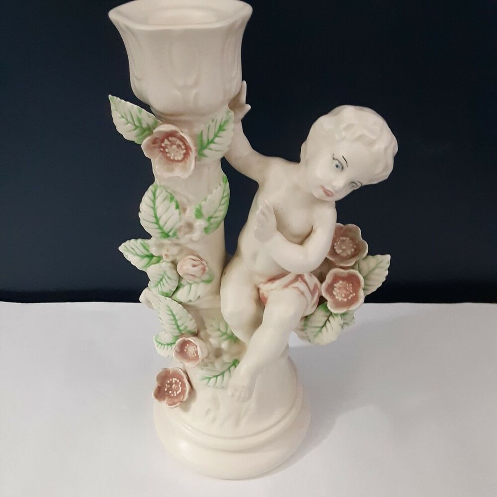 Vintage Holland Mold Cherub Candle Holder Romantic,Cottage,Ecclectic